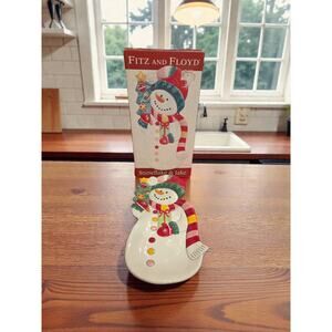 Fitz and Floyd Snowflake and Jake Collection Elongated Tray 2009 New in Box